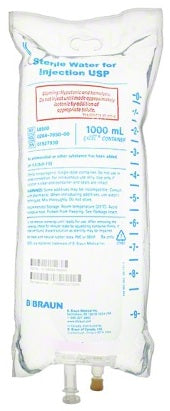 B. Braun Sterile Water for Injection USP, 1000 mL